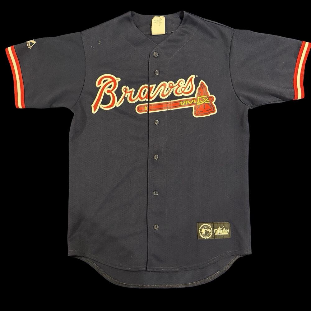 Vintage Atlanta Braves Chipper Jones 10 Majestic Jersey USA Made MLB Medium